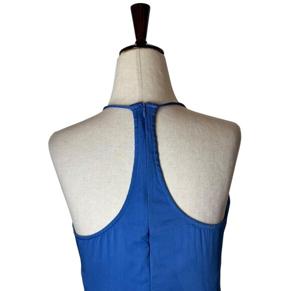 Christopher Esber Dress Women 4 Blue Multi Panel Disconnect Ruched Halter Maxi - Picture 5 of 14